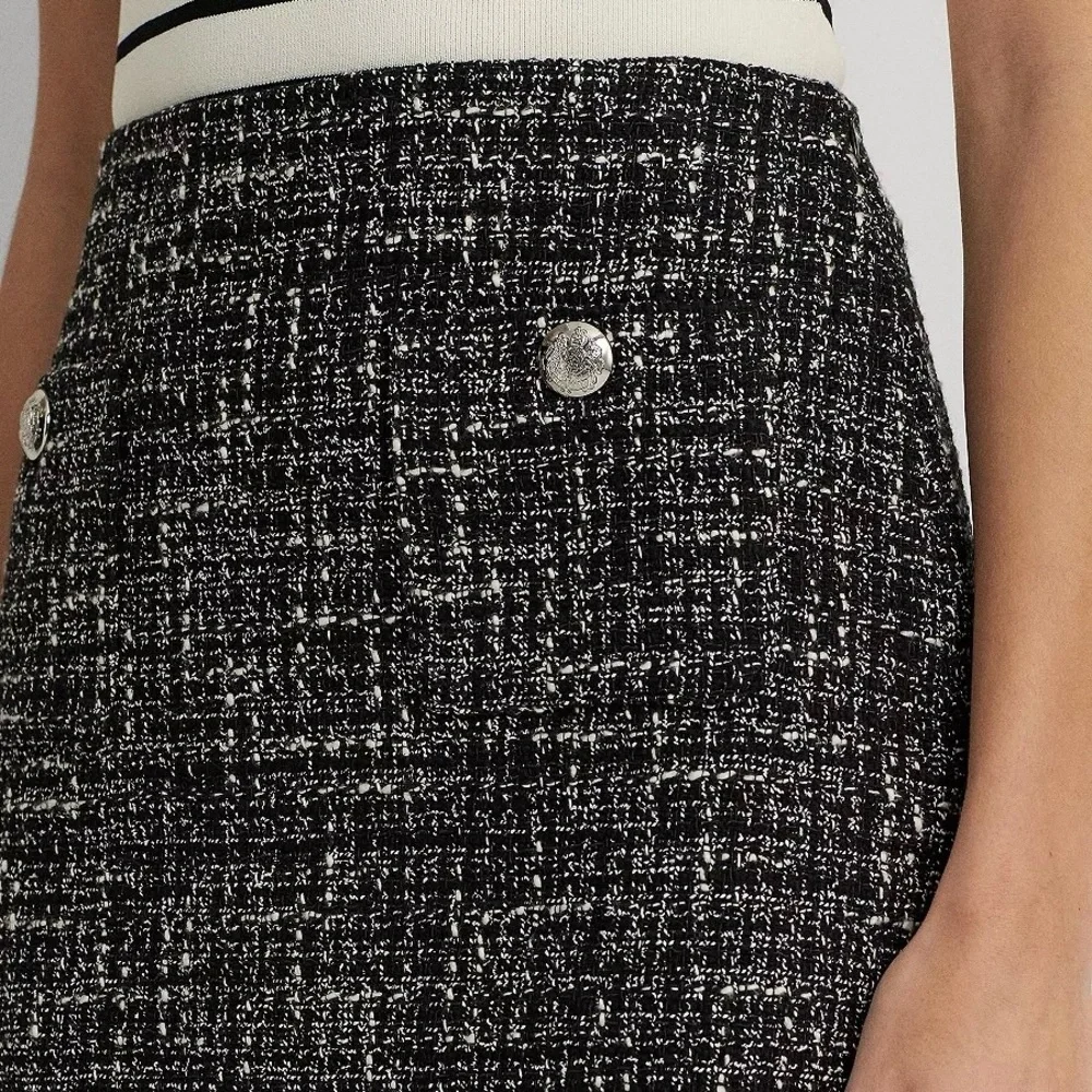 Lauren Ralph Lauren Women’s Black and White Bouclé Pencil Miniskirt, Size 18W